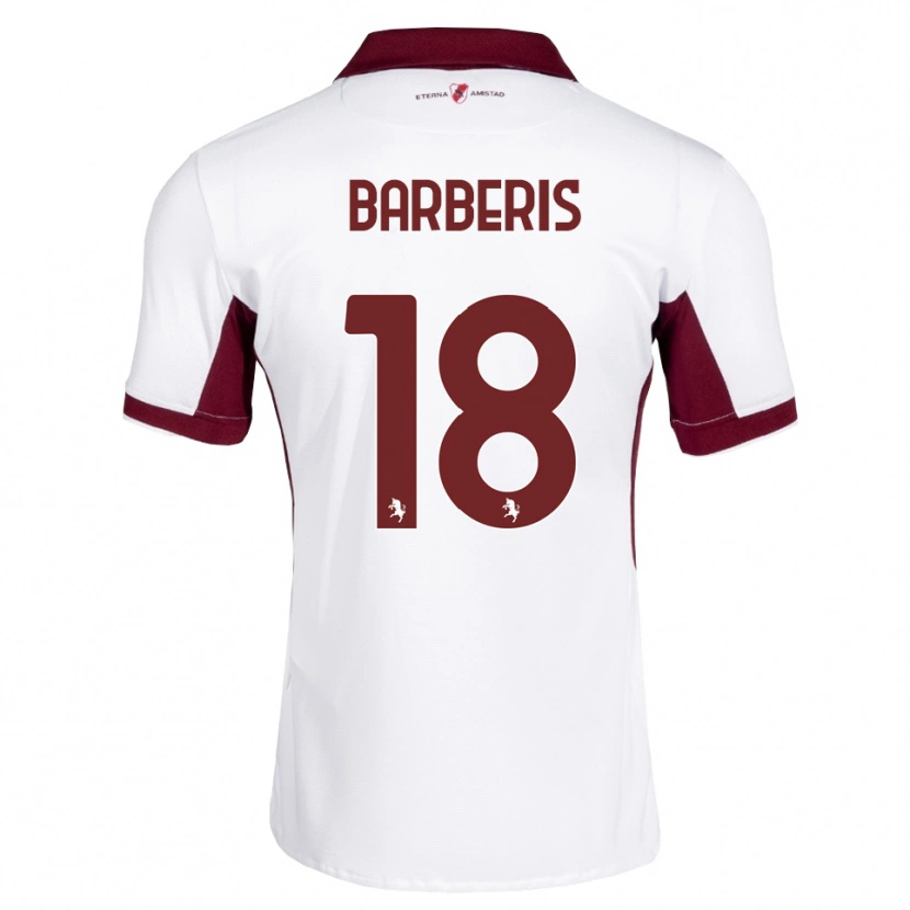 Danxen Mænd Laura Barberis #18 Bordeaux Hvid Rød Udebane Spillertrøjer 2026/27 Trøje T-Shirt