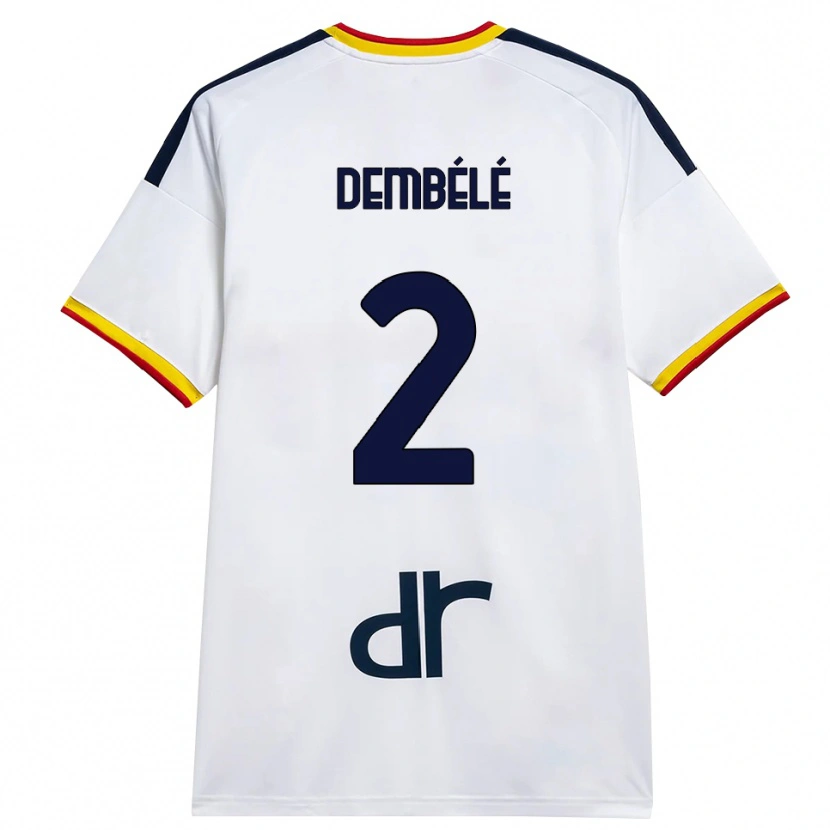 Danxen Mænd Ali Dembélé #2 Hvid Gul Rød Udebane Spillertrøjer 2026/27 Trøje T-Shirt