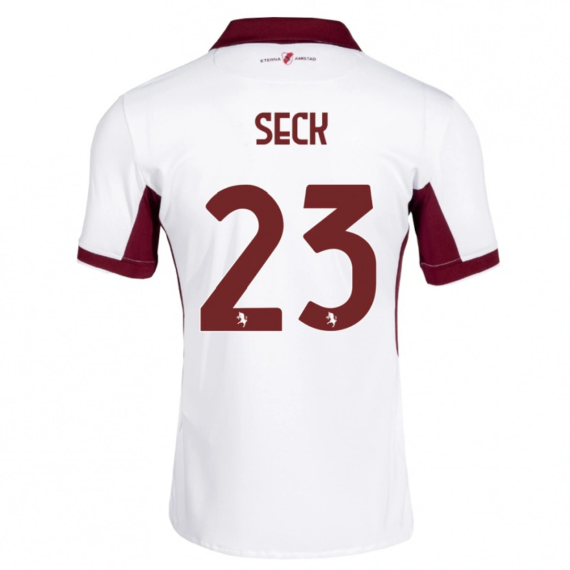 Danxen Mænd Demba Seck #23 Bordeaux Hvid Rød Udebane Spillertrøjer 2026/27 Trøje T-Shirt