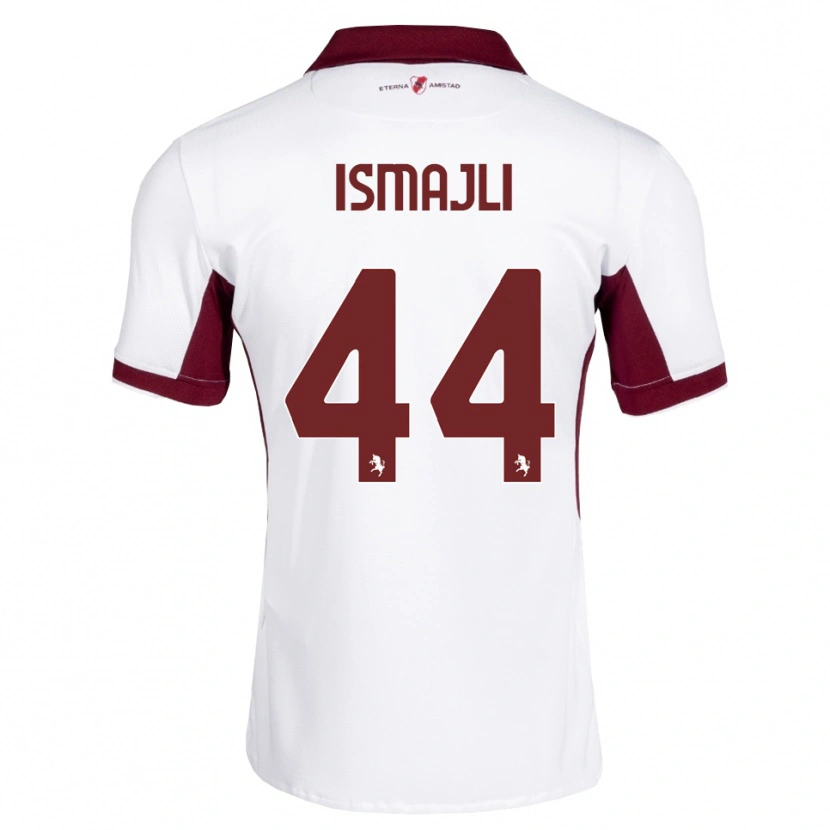 Danxen Mænd Ardian Ismajli #44 Bordeaux Hvid Rød Udebane Spillertrøjer 2026/27 Trøje T-Shirt