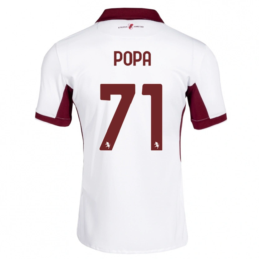 Danxen Mænd Mihai Popa #71 Bordeaux Hvid Rød Udebane Spillertrøjer 2026/27 Trøje T-Shirt