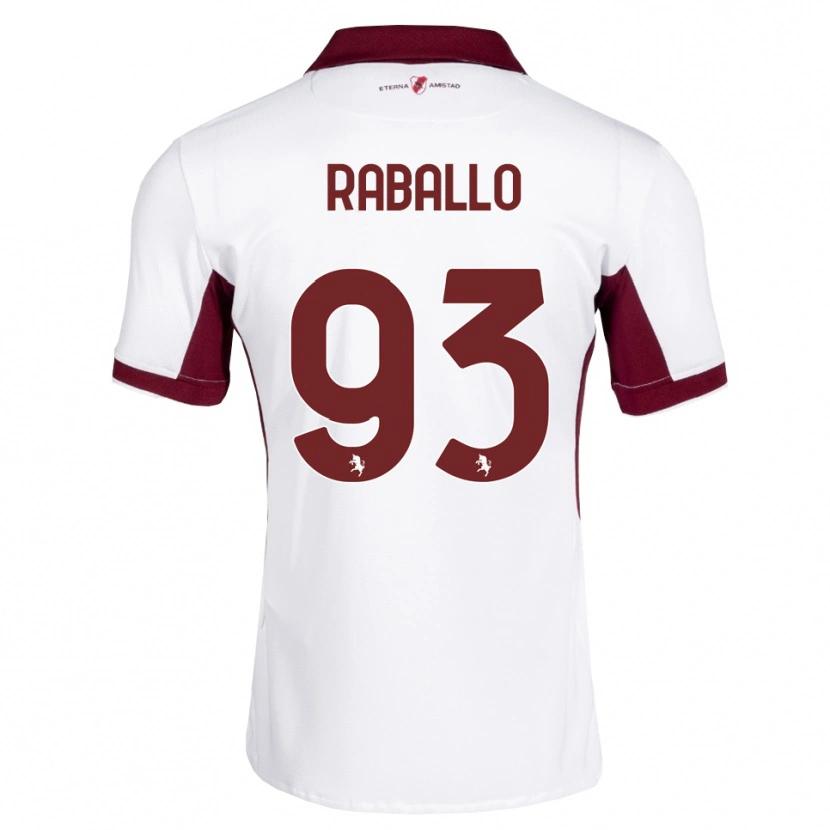 Danxen Mænd Alessio Raballo #93 Bordeaux Hvid Rød Udebane Spillertrøjer 2026/27 Trøje T-Shirt