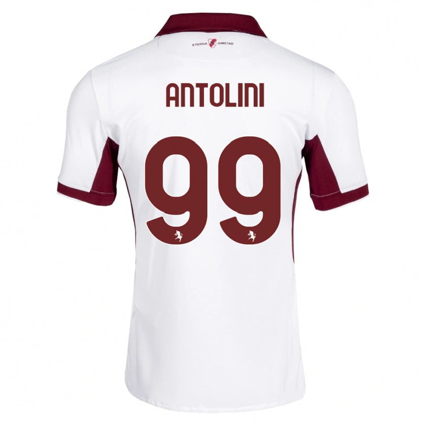 Danxen Mænd Jacopo Antolini #99 Bordeaux Hvid Rød Udebane Spillertrøjer 2026/27 Trøje T-Shirt