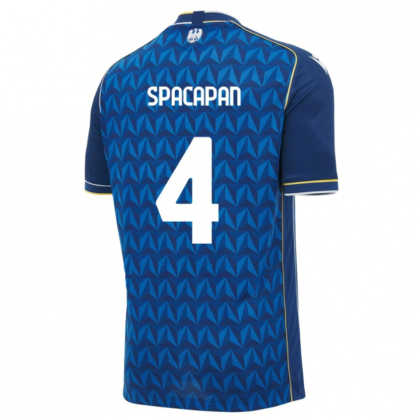 Danxen Mænd Luka Spacapan #4 Kongelig Blå Hvid Blå Udebane Spillertrøjer 2026/27 Trøje T-Shirt