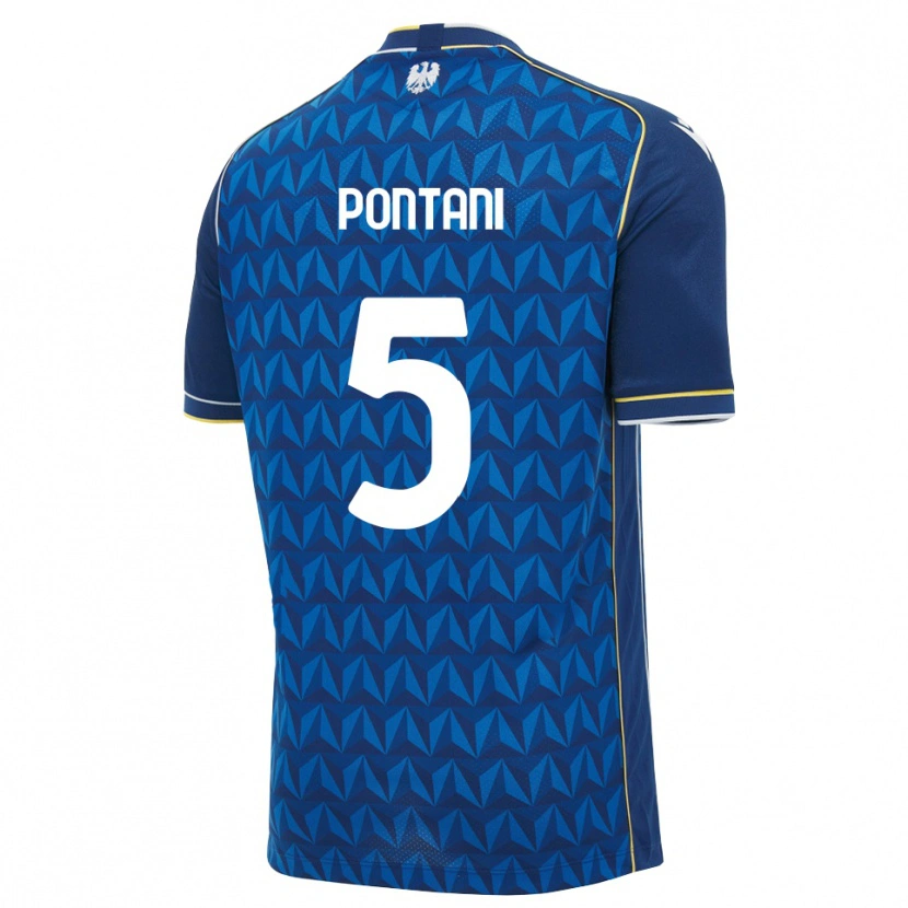 Danxen Mænd Leonardo Pontani #5 Kongelig Blå Hvid Blå Udebane Spillertrøjer 2026/27 Trøje T-Shirt