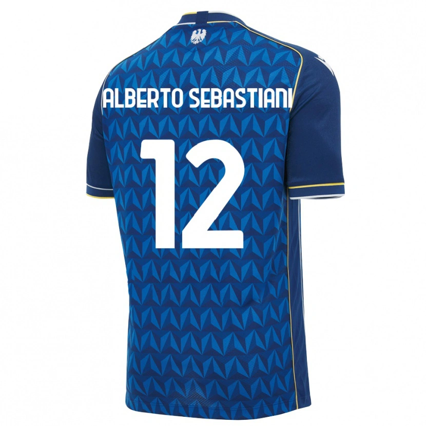 Danxen Mænd José Alberto Sebastiani #12 Kongelig Blå Hvid Blå Udebane Spillertrøjer 2026/27 Trøje T-Shirt