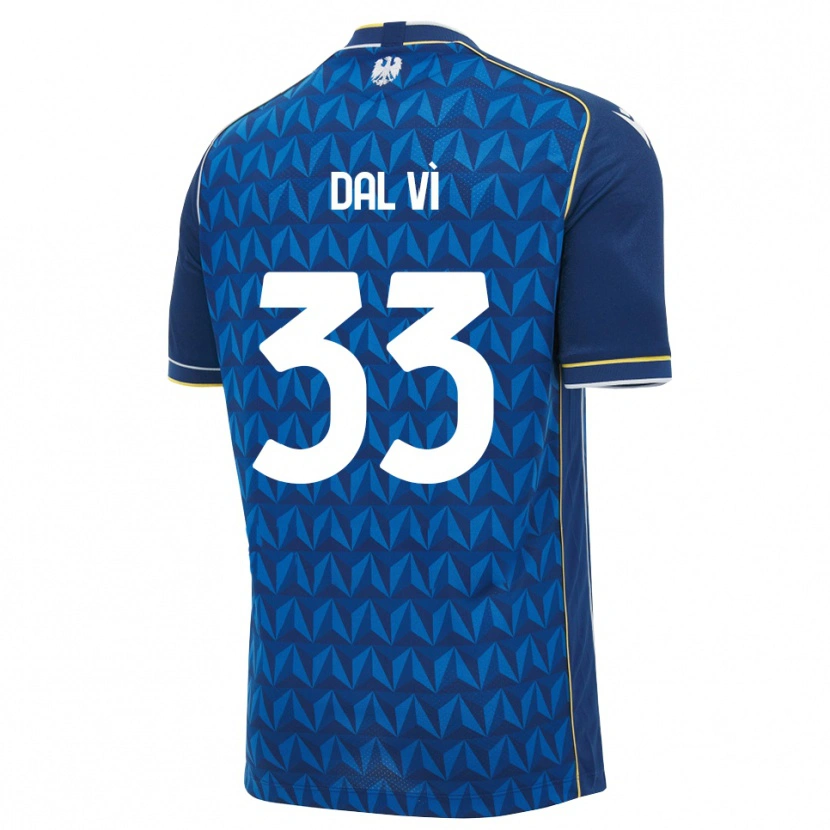 Danxen Mænd Matteo Dal Vì #33 Kongelig Blå Hvid Blå Udebane Spillertrøjer 2026/27 Trøje T-Shirt
