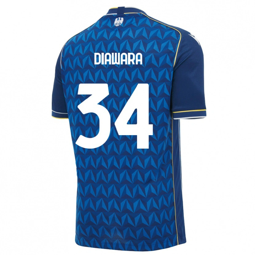 Danxen Mænd Sekou Diawara #34 Kongelig Blå Hvid Blå Udebane Spillertrøjer 2026/27 Trøje T-Shirt