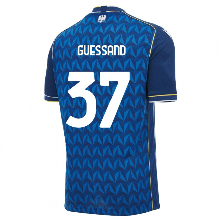 Danxen Mænd Axel Guessand #37 Kongelig Blå Hvid Blå Udebane Spillertrøjer 2026/27 Trøje T-Shirt