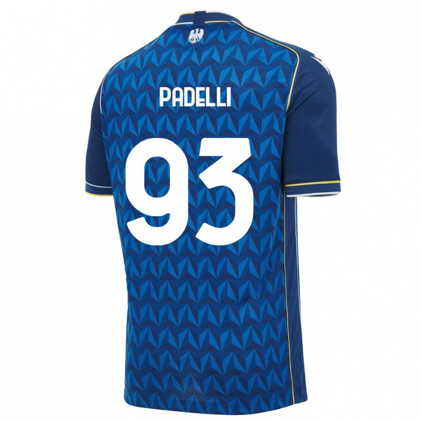 Danxen Mænd Daniele Padelli #93 Kongelig Blå Hvid Blå Udebane Spillertrøjer 2026/27 Trøje T-Shirt