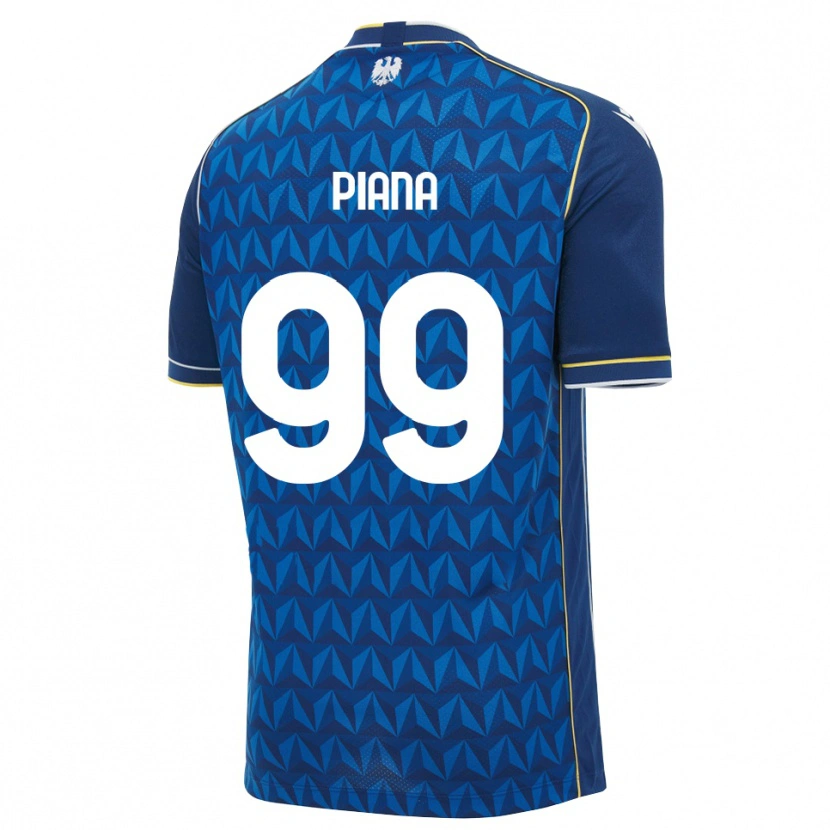 Danxen Mænd Edoardo Piana #99 Kongelig Blå Hvid Blå Udebane Spillertrøjer 2026/27 Trøje T-Shirt