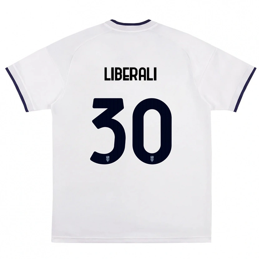 Danxen Mænd Mattia Liberali #30 Hvid Rød Kongelig Blå Udebane Spillertrøjer 2026/27 Trøje T-Shirt