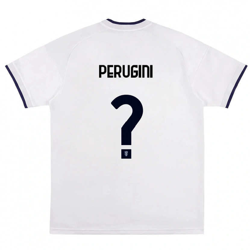 Danxen Mænd Mattia Perugini #0 Hvid Rød Kongelig Blå Udebane Spillertrøjer 2026/27 Trøje T-Shirt