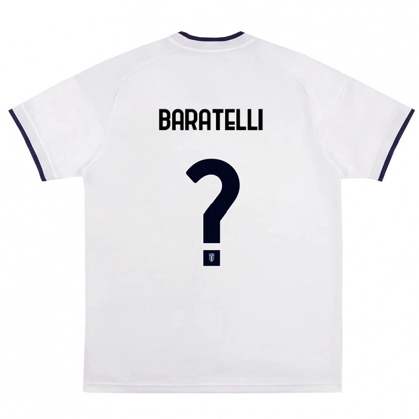 Danxen Mænd Mattia Baratelli #0 Hvid Rød Kongelig Blå Udebane Spillertrøjer 2026/27 Trøje T-Shirt