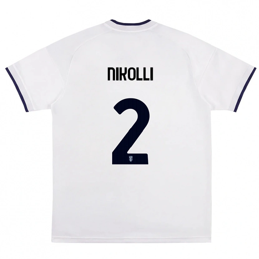 Danxen Mænd Denis Nikolli #2 Hvid Rød Kongelig Blå Udebane Spillertrøjer 2026/27 Trøje T-Shirt