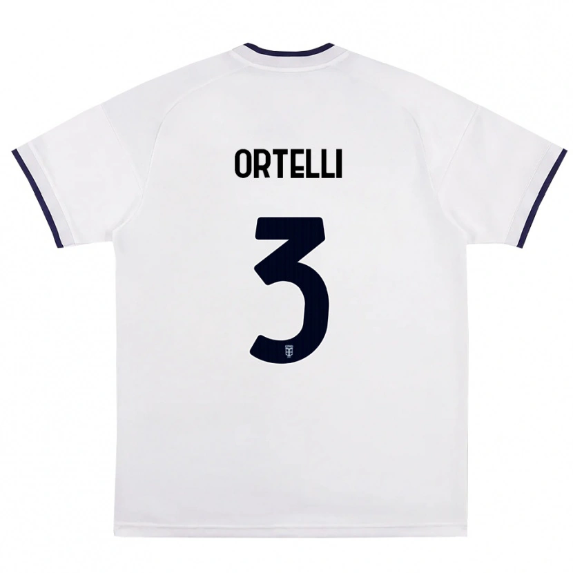 Danxen Mænd Manuel Ortelli #3 Hvid Rød Kongelig Blå Udebane Spillertrøjer 2026/27 Trøje T-Shirt