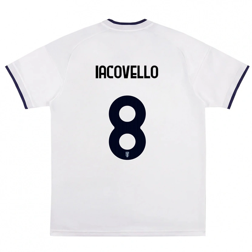 Danxen Mænd Mattia Iacovello #8 Hvid Rød Kongelig Blå Udebane Spillertrøjer 2026/27 Trøje T-Shirt