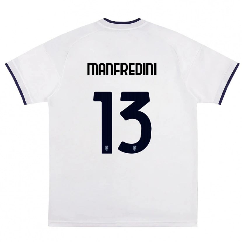 Danxen Mænd Matteo Manfredini #13 Hvid Rød Kongelig Blå Udebane Spillertrøjer 2026/27 Trøje T-Shirt