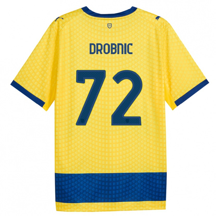 Danxen Mænd Dominik Drobnic #72 Gul Blå Sort Udebane Spillertrøjer 2026/27 Trøje T-Shirt