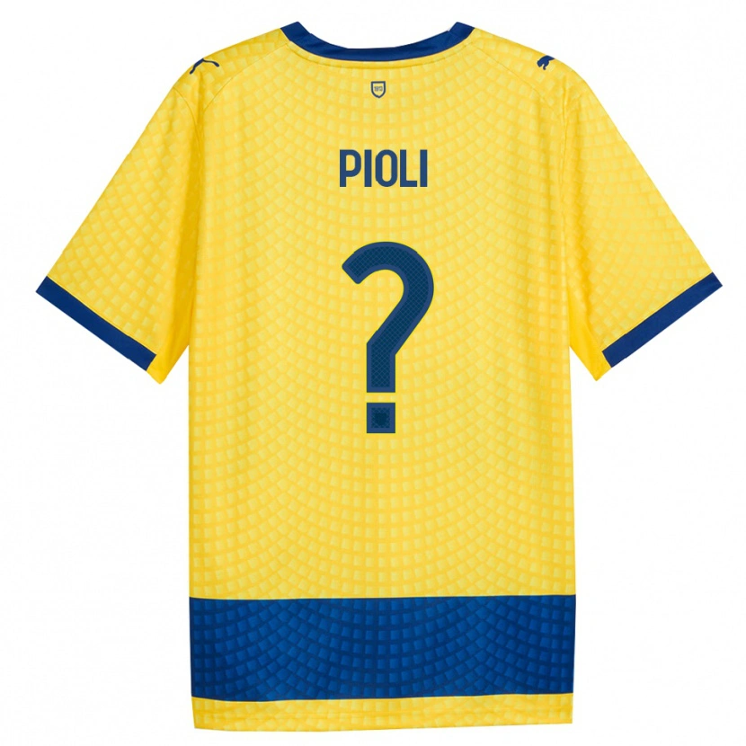Danxen Mænd Federico Pioli #0 Gul Blå Sort Udebane Spillertrøjer 2026/27 Trøje T-Shirt