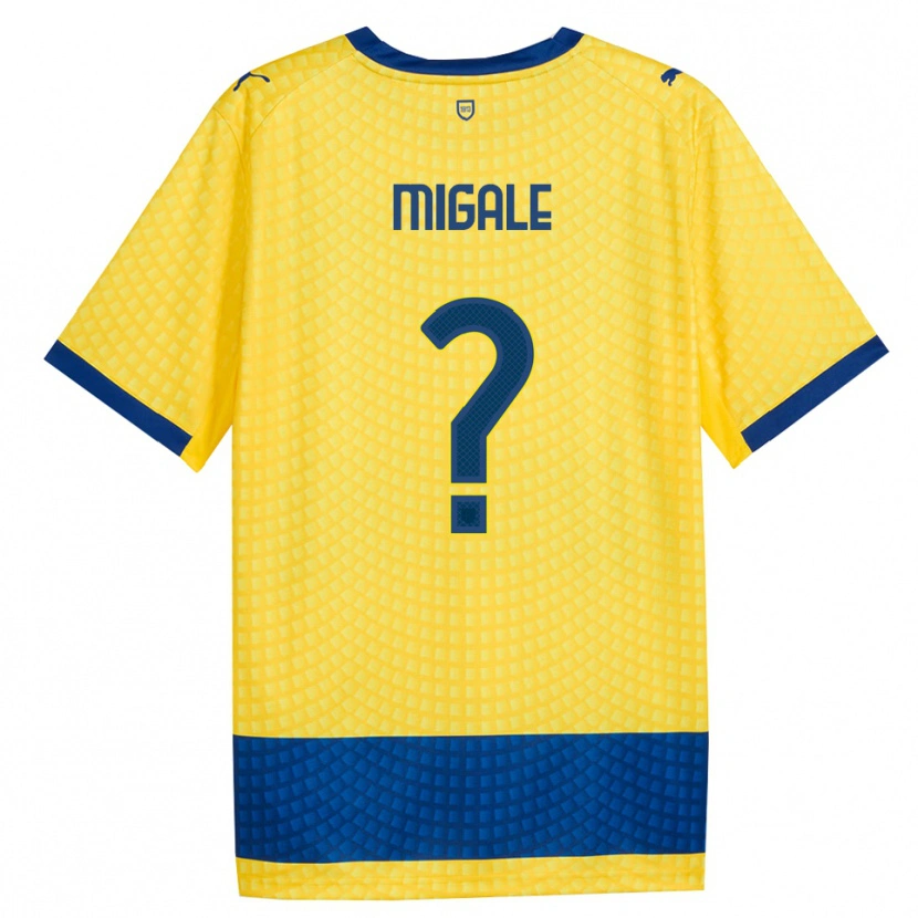 Danxen Mænd Alessandro Migale #0 Gul Blå Sort Udebane Spillertrøjer 2026/27 Trøje T-Shirt