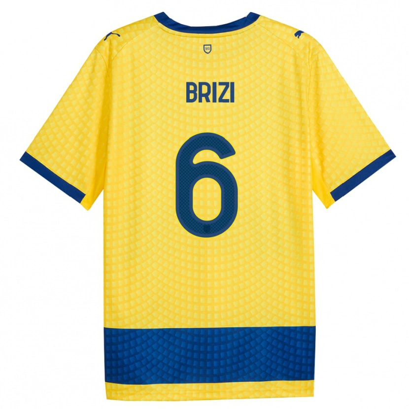 Danxen Mænd Andrea Brizi #6 Gul Blå Sort Udebane Spillertrøjer 2026/27 Trøje T-Shirt