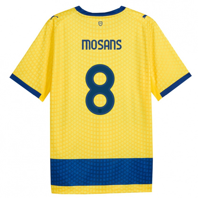 Danxen Mænd Kristaps Mosans #8 Gul Blå Sort Udebane Spillertrøjer 2026/27 Trøje T-Shirt