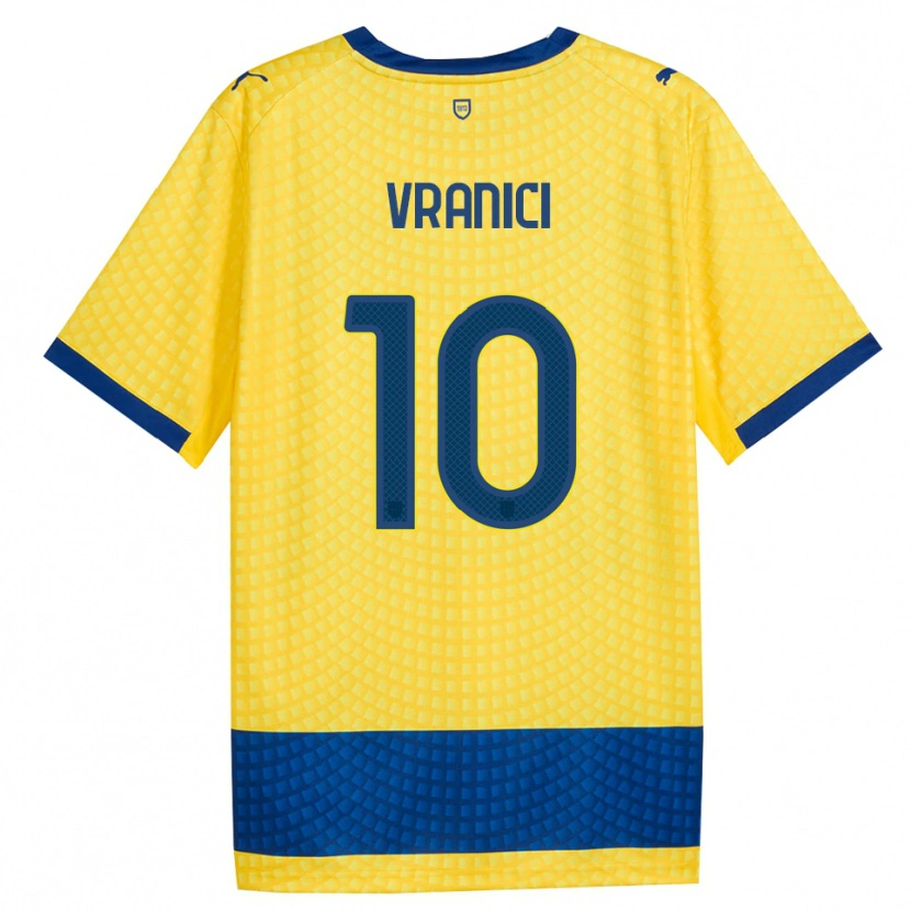 Danxen Mænd Dean Vranici #10 Gul Blå Sort Udebane Spillertrøjer 2026/27 Trøje T-Shirt