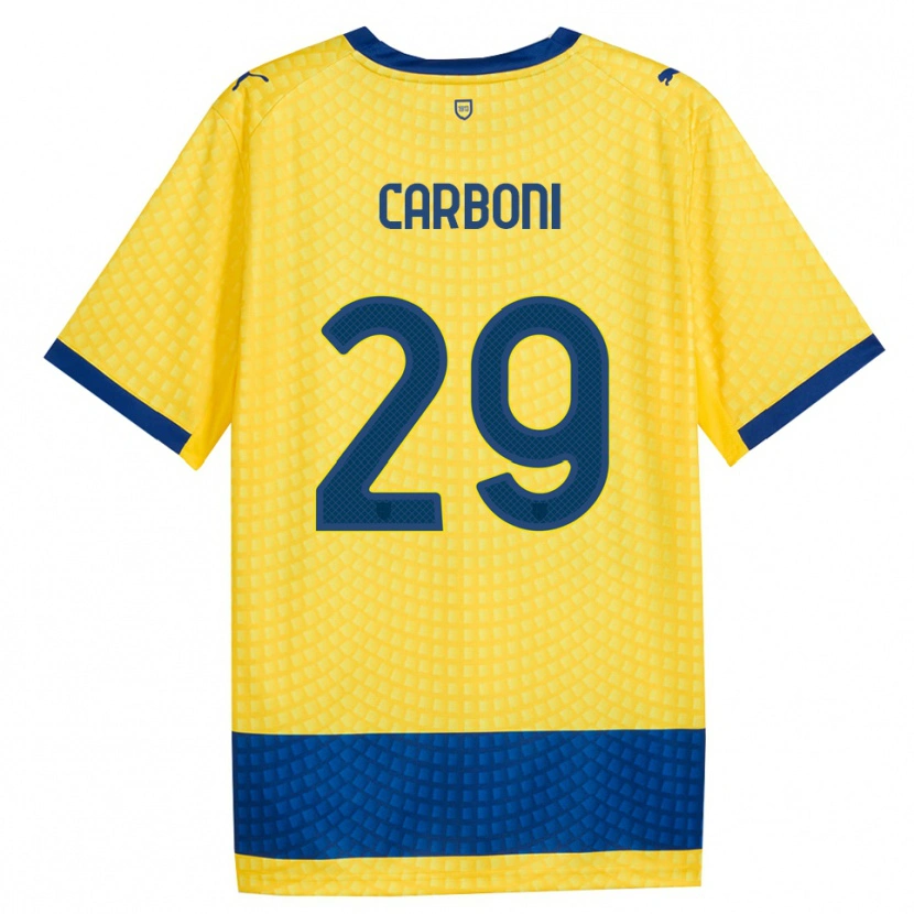 Danxen Mænd Franco Carboni #29 Gul Blå Sort Udebane Spillertrøjer 2026/27 Trøje T-Shirt