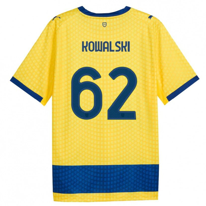 Danxen Mænd Mateusz Kowalski #62 Gul Blå Sort Udebane Spillertrøjer 2026/27 Trøje T-Shirt