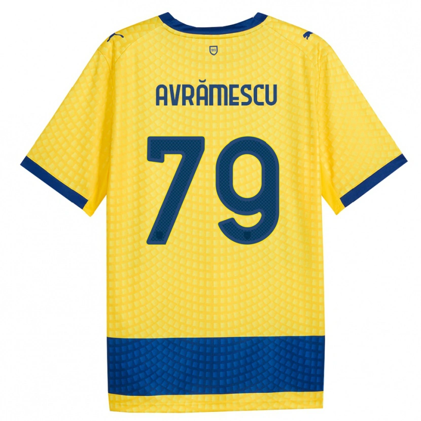 Danxen Mænd Ianis Avrămescu #79 Gul Blå Sort Udebane Spillertrøjer 2026/27 Trøje T-Shirt