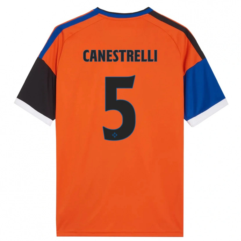 Danxen Mænd Simone Canestrelli #5 Orange Blå Sort Hvid Udebane Spillertrøjer 2026/27 Trøje T-Shirt