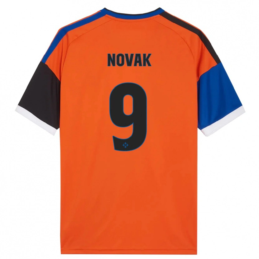 Danxen Mænd Maros Novak #9 Orange Blå Sort Hvid Udebane Spillertrøjer 2026/27 Trøje T-Shirt