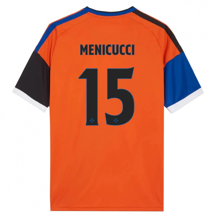 Danxen Mænd Edoardo Menicucci #15 Orange Blå Sort Hvid Udebane Spillertrøjer 2026/27 Trøje T-Shirt