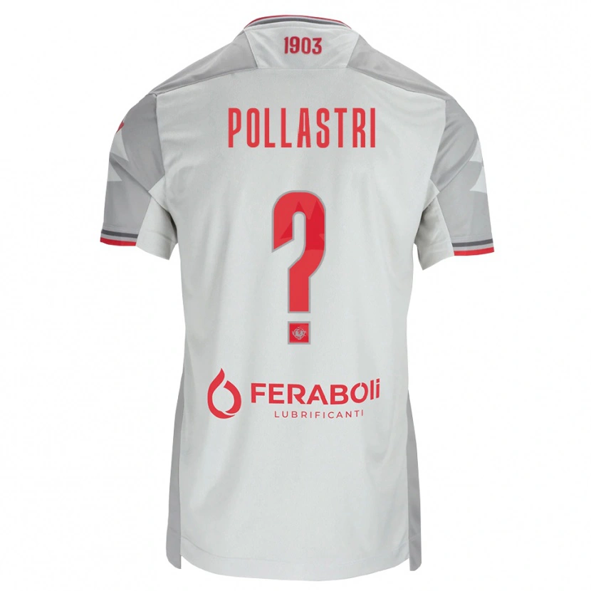 Danxen Mænd Luca Pollastri #0 Grå Hvid Rød Udebane Spillertrøjer 2026/27 Trøje T-Shirt