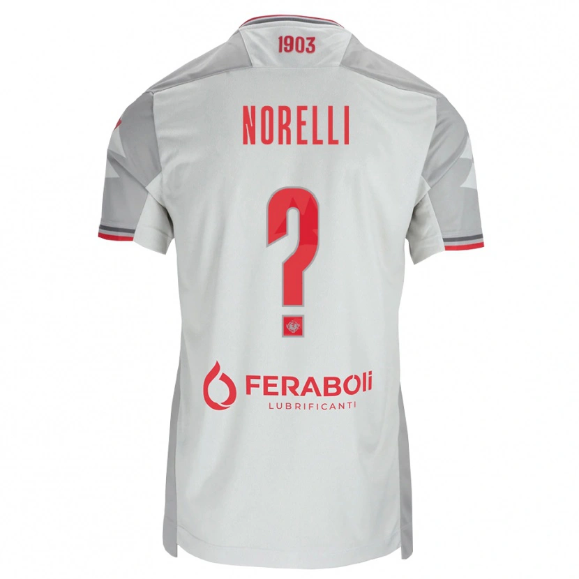 Danxen Mænd Cristian Norelli #0 Grå Hvid Rød Udebane Spillertrøjer 2026/27 Trøje T-Shirt