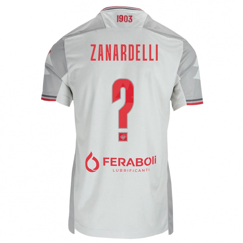 Danxen Mænd Nicola Zanardelli #0 Grå Hvid Rød Udebane Spillertrøjer 2026/27 Trøje T-Shirt