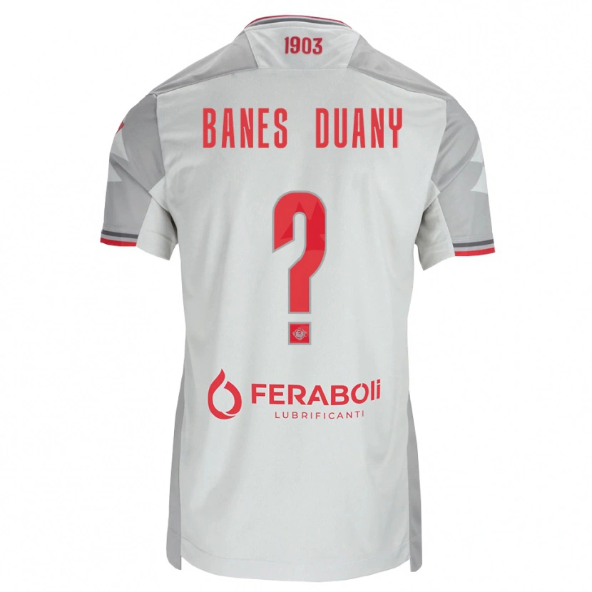 Danxen Mænd Alessandro Banes Duany #0 Grå Hvid Rød Udebane Spillertrøjer 2026/27 Trøje T-Shirt