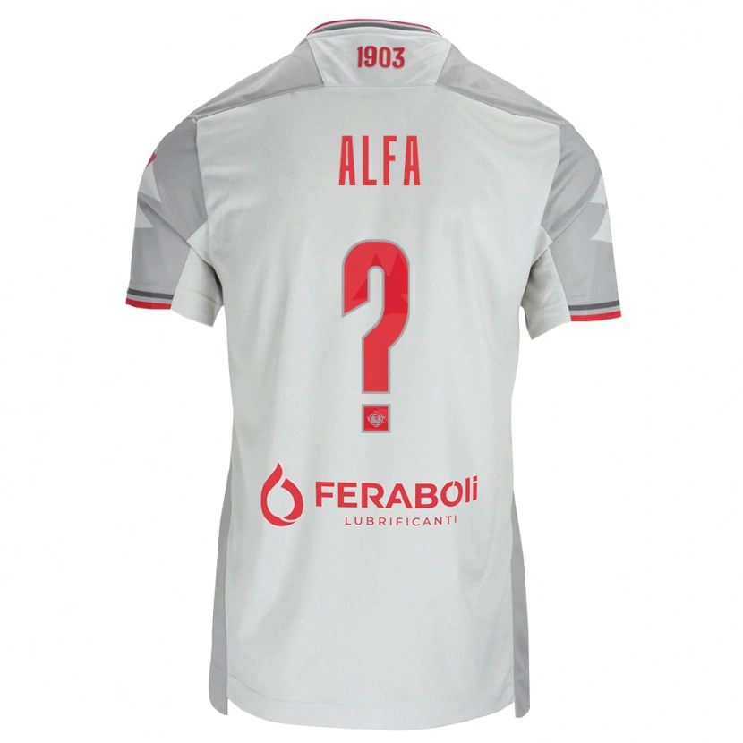 Danxen Mænd Karim Alfa #0 Grå Hvid Rød Udebane Spillertrøjer 2026/27 Trøje T-Shirt