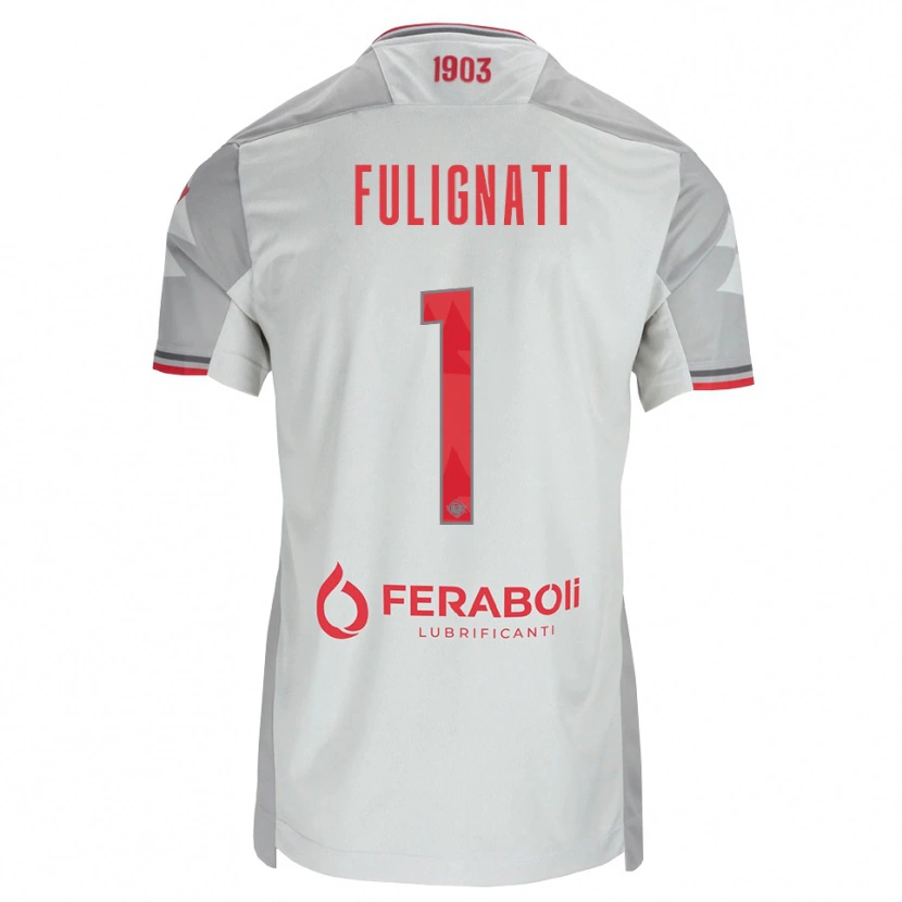 Danxen Mænd Andrea Fulignati #1 Grå Hvid Rød Udebane Spillertrøjer 2026/27 Trøje T-Shirt