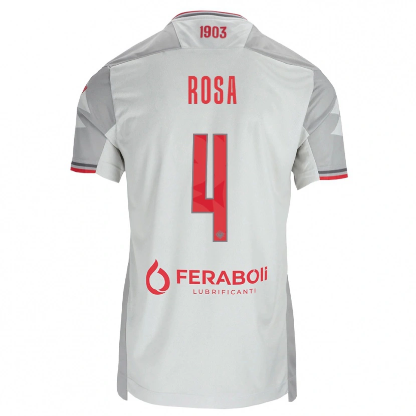Danxen Mænd Riccardo Rosa #4 Grå Hvid Rød Udebane Spillertrøjer 2026/27 Trøje T-Shirt