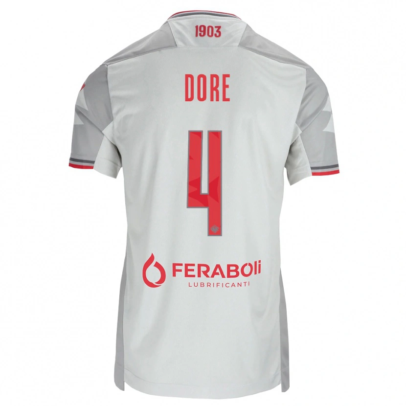 Danxen Mænd Salvatore Dore #4 Grå Hvid Rød Udebane Spillertrøjer 2026/27 Trøje T-Shirt