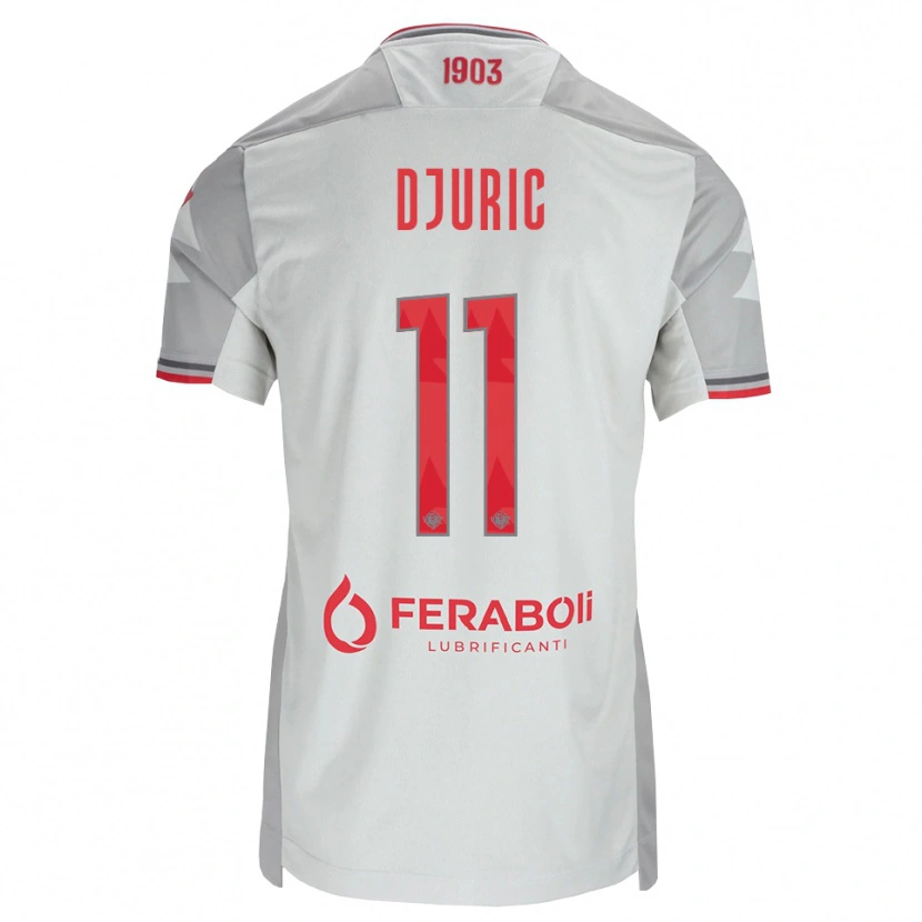 Danxen Mænd Milan Djuric #11 Grå Hvid Rød Udebane Spillertrøjer 2026/27 Trøje T-Shirt