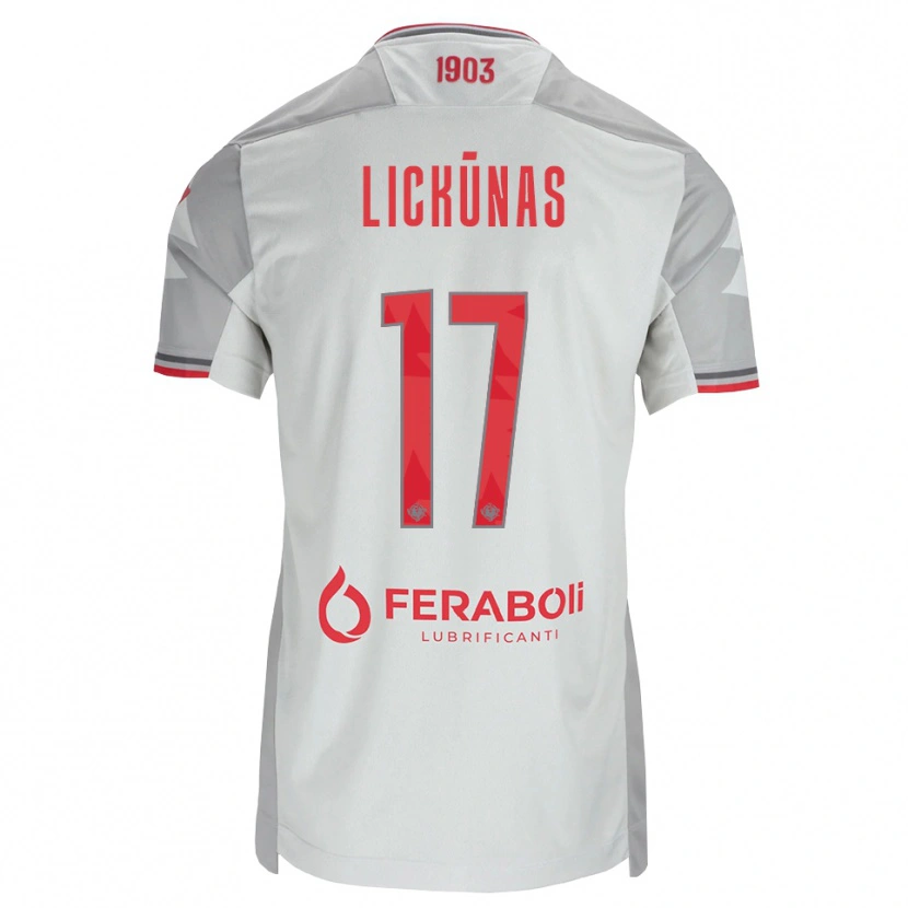 Danxen Mænd Adrian Lickūnas #17 Grå Hvid Rød Udebane Spillertrøjer 2026/27 Trøje T-Shirt