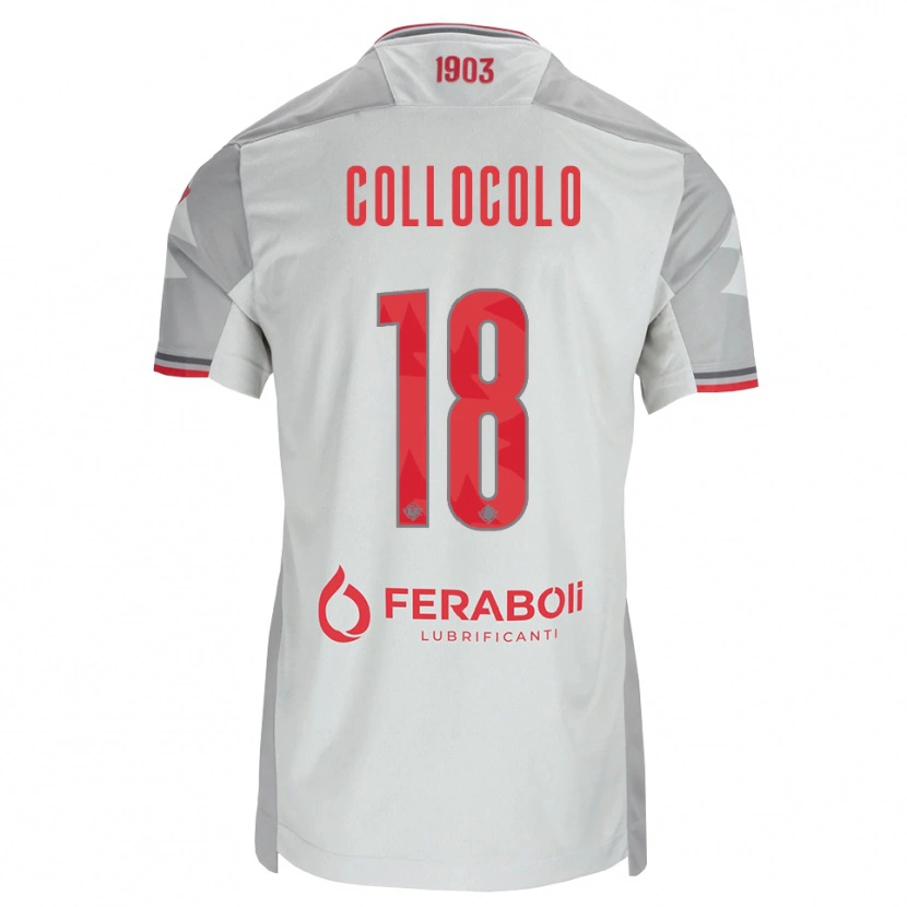 Danxen Mænd Michele Collocolo #18 Grå Hvid Rød Udebane Spillertrøjer 2026/27 Trøje T-Shirt