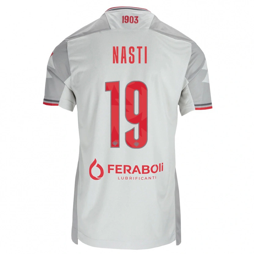 Danxen Mænd Marco Nasti #19 Grå Hvid Rød Udebane Spillertrøjer 2026/27 Trøje T-Shirt