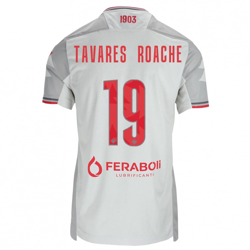 Danxen Mænd Carter Tavares Roache #19 Grå Hvid Rød Udebane Spillertrøjer 2026/27 Trøje T-Shirt