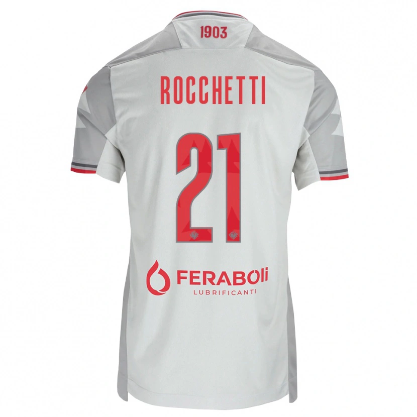 Danxen Mænd Yuri Rocchetti #21 Grå Hvid Rød Udebane Spillertrøjer 2026/27 Trøje T-Shirt