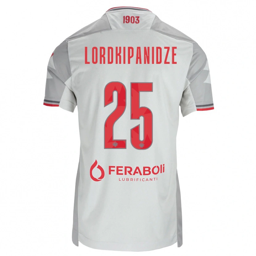 Danxen Mænd Dachi Lordkipanidze #25 Grå Hvid Rød Udebane Spillertrøjer 2026/27 Trøje T-Shirt