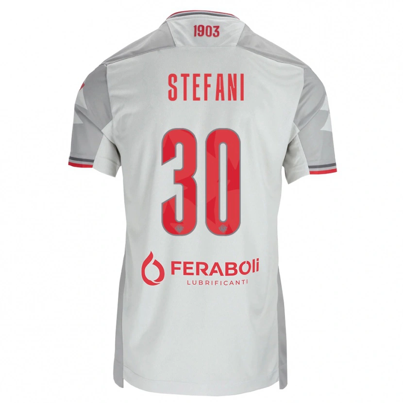 Danxen Mænd Christian Stefani #30 Grå Hvid Rød Udebane Spillertrøjer 2026/27 Trøje T-Shirt